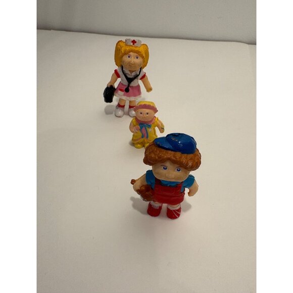 Vintage Cabbage Patch Kids Miniature Figures Set of 3 Boy,‎  Nurse, Baby 1”-2" - Picture 1 of 10